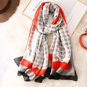 Luxury Designer Silk Scarf, Large Lightweight Shawl for Women 35"x70" (90x180cm)